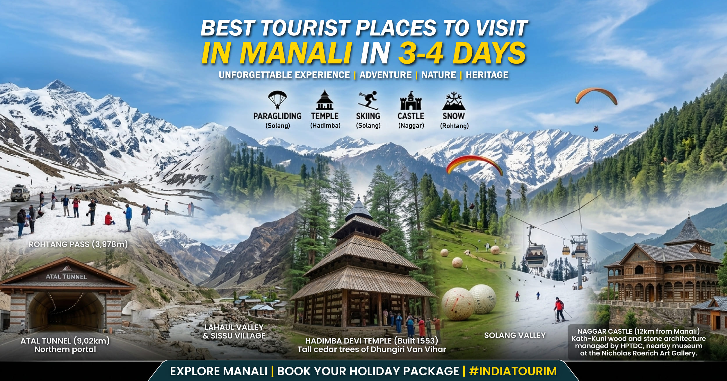 Best Tourist Places To Visit In Manali In 3-4 Days
